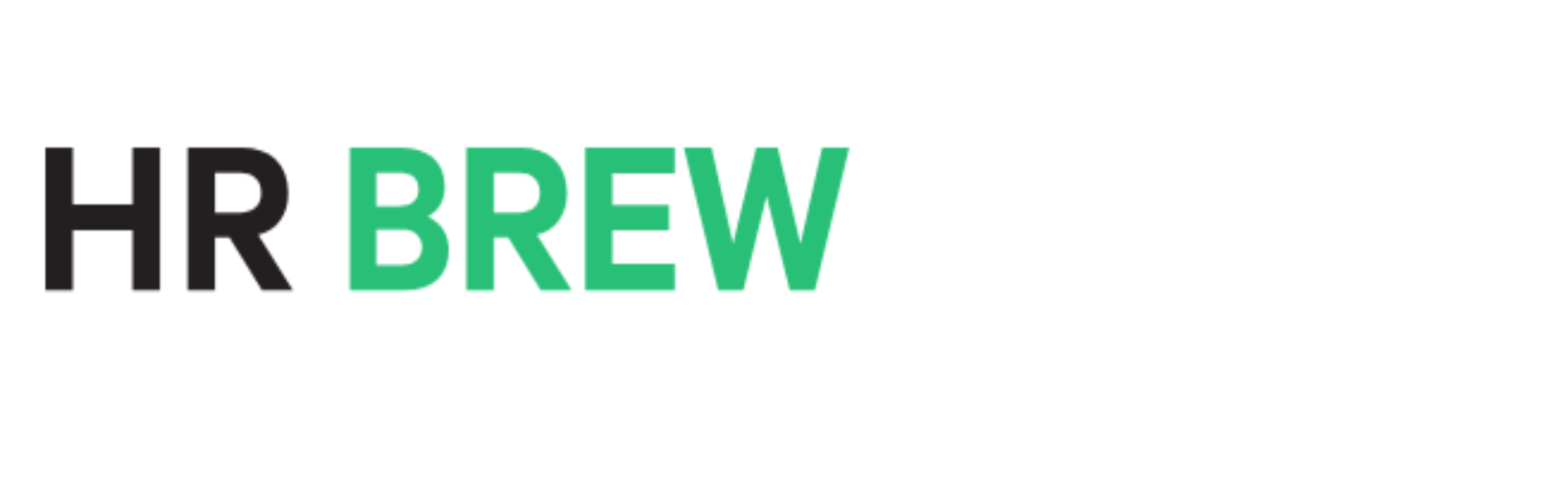 Logo for HR Brew, bold text 'HR' in black followed by 'BREW' in bright green on a white background. Highlighting the Starting Up Spotlight on HR Geckos and CEO Jay Polaki.