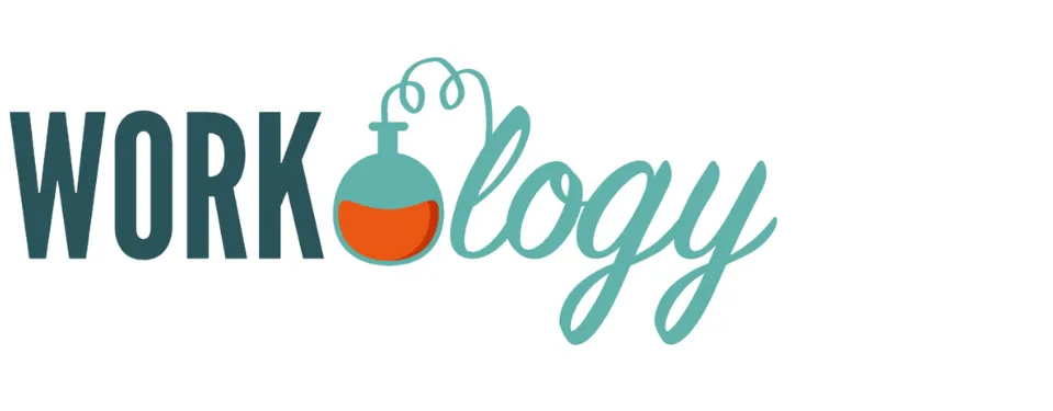 Workology logo featuring stylized text and a chemistry flask icon symbolizing innovation in HR learning